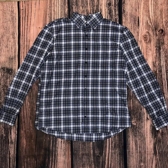 Johnnie O Denali Laguna Blue Men's Large Plaid‎ Flannel Collared Button-Up Shirt - Picture 2 of 4